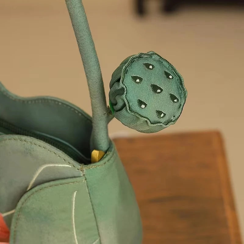 Lotus Flower Embroidered Handbag